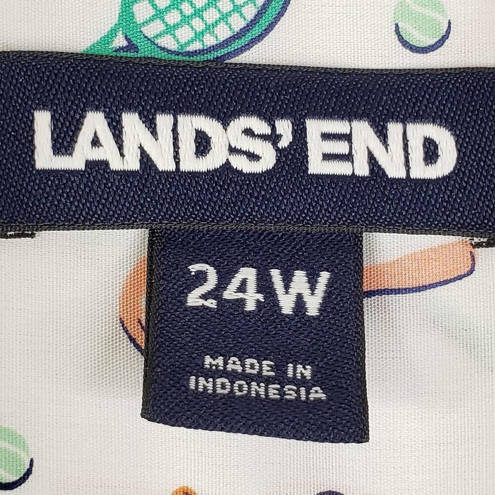 Lands End Button Down Shirt Sleeveless Tennis White Women’s Size 24W - Picture 6 of 10
